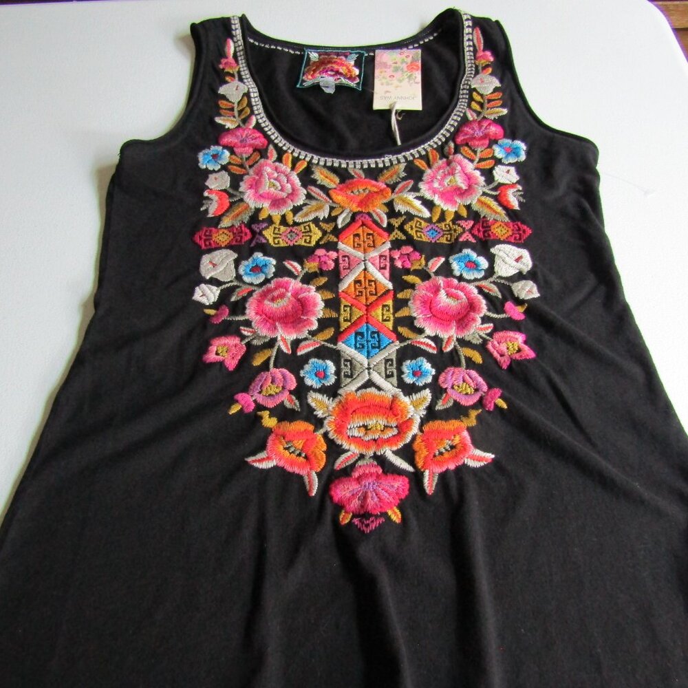 Johnny Was Anaya Embroidered Front Tee - Picture 5 of 7